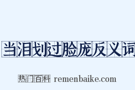 当泪划过脸庞反义词是什么意思的图片
